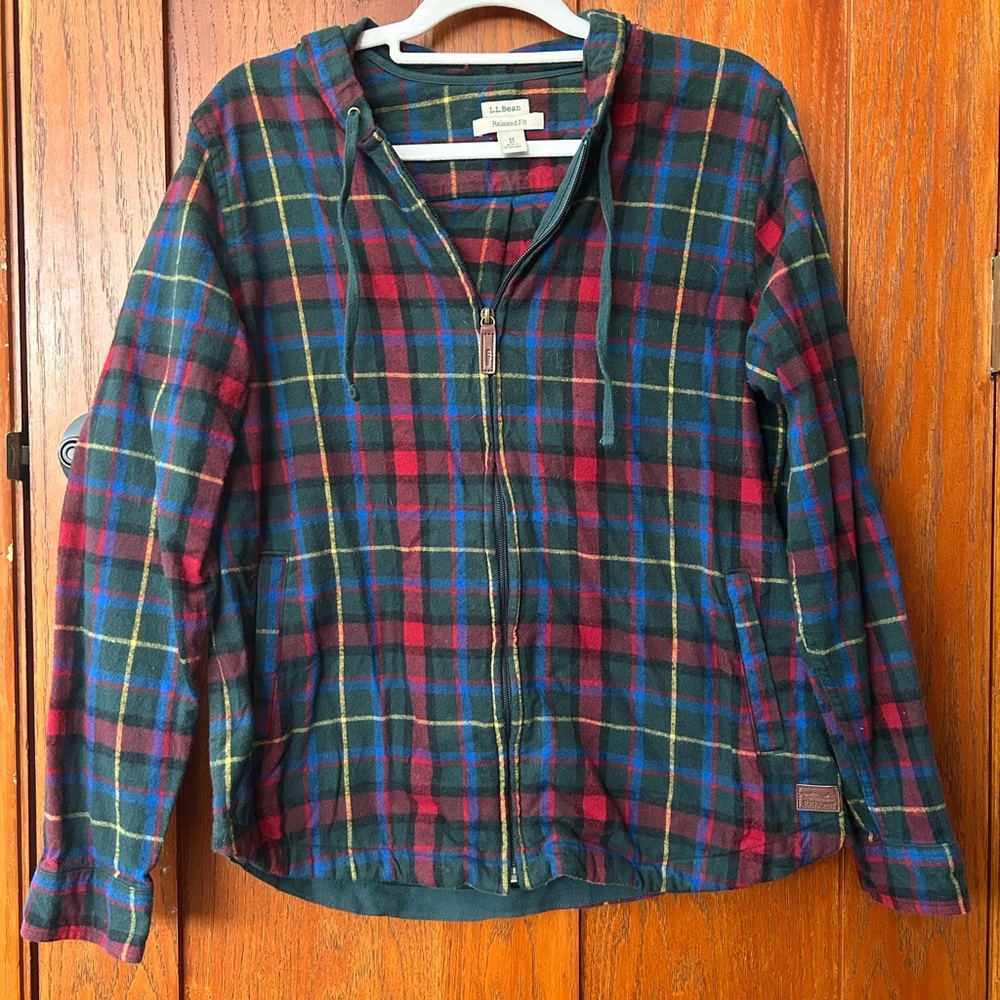 L.L. Bean Women's Plaid Utility Jacket - Red, Blue, Green